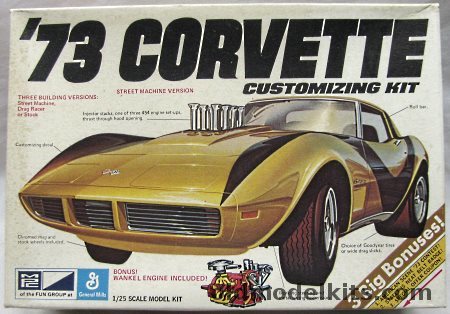 MPC 1/25 1973 Chevrolet Corvette 454- Stock / Drag Racer / Street Machine, 1-7305-225 plastic model kit
